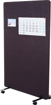 Zdjęcie produktu dla Akustyczna ścianka działowa HWC-G77, biurowa ścianka działowa dzieląca pomieszczenie, dwuścienna rolowana tkanina/tekstylia ~ 127x80cm brązowo-szary