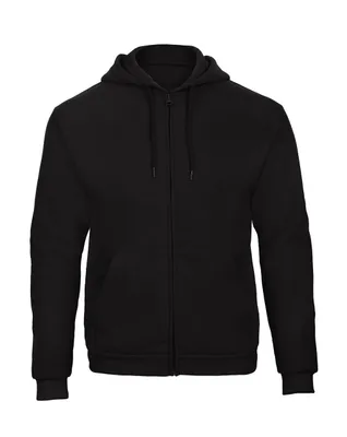 Produktbild von B & C Herren Sweatjacke Rundhals Pullover Pulli Sweatshirt mit Kapuze, Größe:S, Farbe:Schwarz