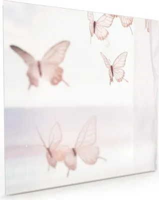 Produktbild von Küchenrückwand Spritzschutz Glas mit Motiv Schmetterlinge Vorhangsins 40 x 40 cm
