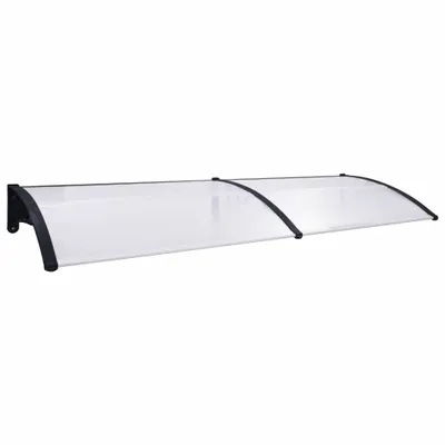 Zdjęcie produktu dla vidaXL Daszek nad drzwiami czarny i przezroczysty 300x75 cm PC
