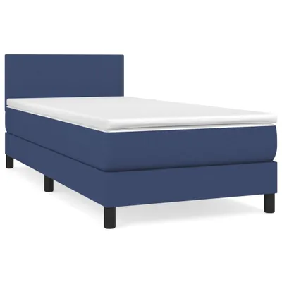 Produktbild von Boxspringbett mit Matratze Blau 90x190 cm Stoff