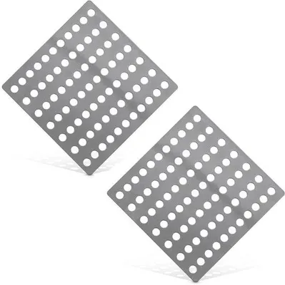 Produktbild von 2 Stück 15 x 15 cm Außenabfluss Vliesabfluss Duscheabfluss Außenabfluss Duscheabfluss Abflussabdeckung blockiert Laubabdeckungen Abwasserabdeckungen aus Edelstahl