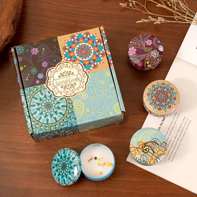 Productafbeelding van Solidchoice - Set van 4 Lavendelgeurkaarsen voor Aromatherapie