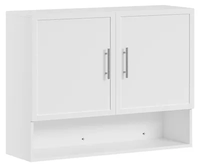 SoBuy Wandschrank BZR233-W mit 2 Türen und offenem Fach in Weiß