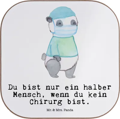 Produktbild von Mr. & Mrs. Panda Untersetzer für Gläser Chirurg Herz - Weiß - Geschenk, Krankenhaus, Arzt, Spruch, Mediziner, Coaster, gläseruntersetzer, Tischuntersetzer, Tischschoner