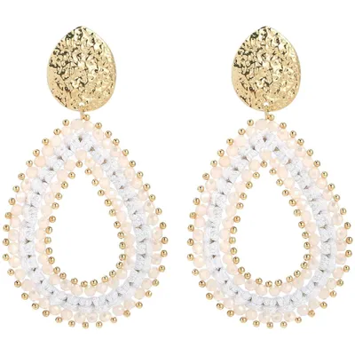 Produktbild von Damen Boho Ohrringe Hängend, Elegant Damen Schmuck, Weiß