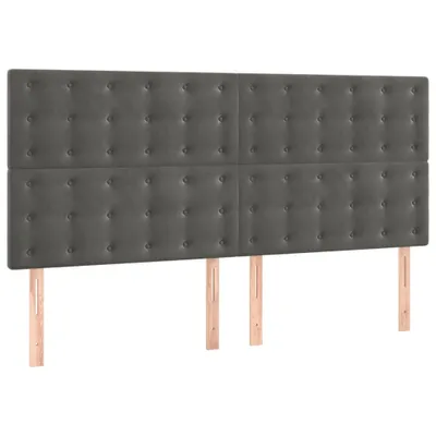 Produktbild von vidaXL Kopfteil Dunkelgrau 180 x 5 x 118/128 cm Samt