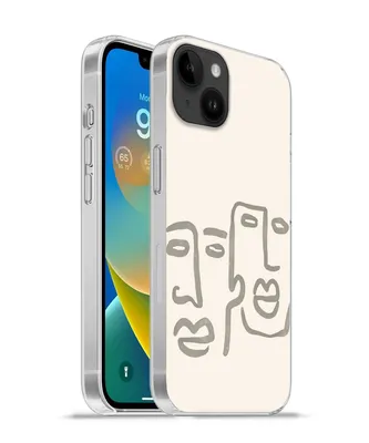 Produktbild von MuchoWow® Handyhülle Schutzhülle Hülle für Apple iPhone 14 Plus - Soft case Gesicht - Abstrakt - Strichzeichnung Silikon Softcase Handy Hülle - Abbildung