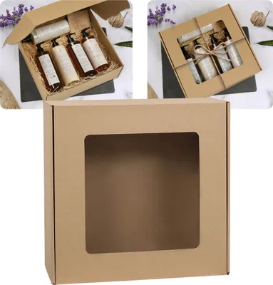 Produktbild von Quadratische Geschenkbox mit Sichtfenster, Geschenkbox, Geschenk 30x30x10 cm x1