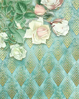 Immagine prodotto di Sanders & Sanders fotomurale fiori blu e verde 200 x 250 cm