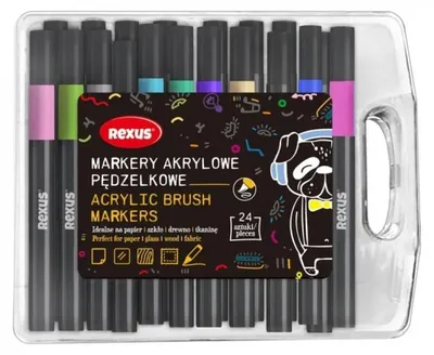 Zdjęcie produktu dla Markery akrylowe pędzelkowe 24 kolory - Beniamin