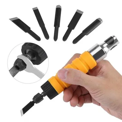 Immagine prodotto di Pialla elettrica a mano, 5 lame, 1 chiave, utensile per la lavorazione del legno.
