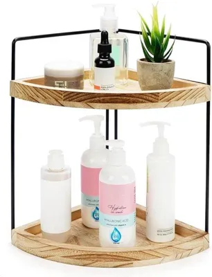 Produktbild von Eckregal Badzimmer, 2 Ebenen, für Kosmetik und Kräuter