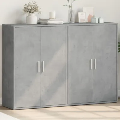 Obrázek produktu pro vidaXL Příborníky 2 ks. Betonově šedé 60x31x84 cm materiál na bázi dřeva