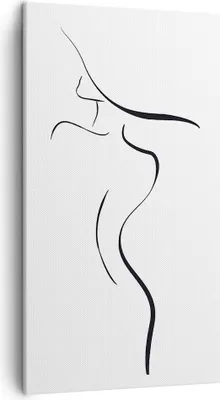 Produktbild von Bild auf Leinwand - Leinwandbild - Einteilig - Minimalismus Frau Hut - 45x80cm - Wand Bild - Wanddeko - Wandbilder - Leinwanddruck - Bilder - Wanddekoration - Leinwand bilder - Wandbild - PA45x80-4908