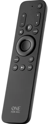 Produktbild von One For All Apple TV-Fernbedienung, Audio, Soundbar-Lautsprecher, TV, RF Wireless, Drucktasten, Voice, Schwarz