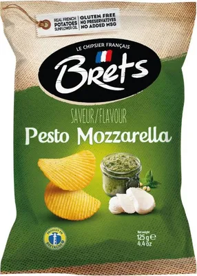 Produktbild von Brets knusprige Chips mit Pesto Mozzarella Geschmack 125g
