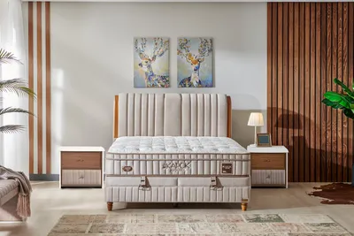 Produktbild von Bambi Boxspringbett 180 x 200, Bett mit Bettkasten, Kapok Naturel, Matratze Stauraum, Schlafzimmerbett, Polsterbett H3, Pointhome