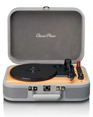 Image de Classic Phono TT-116GY - Platine vinyle rétro avec Bluetooth® et haut-parleurs intégrés - Gris
