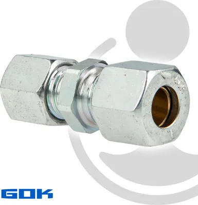 Produktbild von Schneidringverschraubung Typ GR - Gerade Verschraubung reduziert Ø 12 x 10 mm, Stahl verzinkt, Schneidring Messing