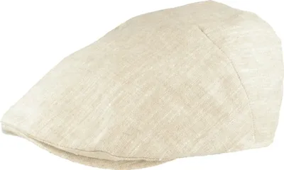 Sehr leichte einfarbige Flatcap Sportmütze aus 100% Leinen von Hut-Breiter in beige