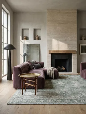 Teppich Grün rechteckig im modernen Wohnzimmer_#sku_BARK503119374287-BARK503119374288-BARK503119374289#