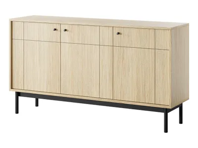Obrázek produktu pro Komoda : Linea dub / černá, 153,5 x 39 x 83,5 cm