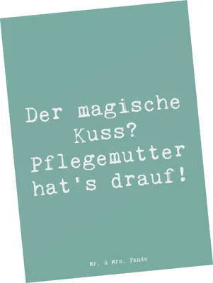 Produktbild von Mr. & Mrs. Panda Postkarte Spruch Pflegemutter Kuss - Meeresbrise - Geschenk, Geburtstage, bildkarte, Ansichtskarten, Grußkarte, Geduld, einzigartige Designs, Pflegekind