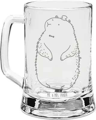 Produktbild von Mr. & Mrs. Panda Humpen Murmeltier - Transparent - Geschenk, Knigge, Lustige Sprüche, Bierkrug Glas, Krug, Respekt, Seidel, Freundlichkeit, Fröhlichkeit, Glaskrug