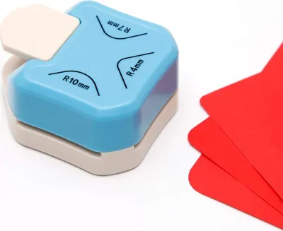 Produktbild von Eckenrunder für Papier, 3-in-1 (R4 mm + R7 mm + R10 mm), Eckenstanzer für Papierarbeiten, Eckenschneider, Stanzbrett für Briefumschläge, Locher, Laminieren, DIY-Projekte, Fotoschneider, Kartenherstellung und Scrapbooking
