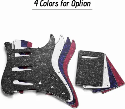Image de Jeffergarden Electric PVC -Guitare -Pickguard -Set avec vis de plaque de r��ck et trois picots simples de bobine -UPS -Remplacement professionnel