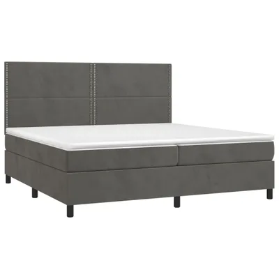 Immagine prodotto di vidaXL Letto a molle con materasso grigio scuro 200x200 cm in velluto