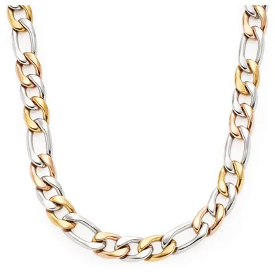 Produktbild von Figaro Damenkette von Leonardo aus Edelstahl, tricolor