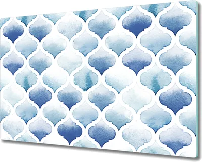 Produktbild von Glas-Herdabdeckplatte Glaskeramikkochfeld-Abdeckung - 80x52 cm - Blaues marokkanisches Muster