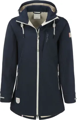 Produktbild von Dry Fashion Damen Softshellmantel Rerik - Softshelljacke Outdoor-Jacke Mantel Softshell in Navy Größe 36
