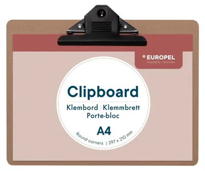 Produktbild von EUROPEL Speisekarten-Klemmbrett DIN A4 quer natur