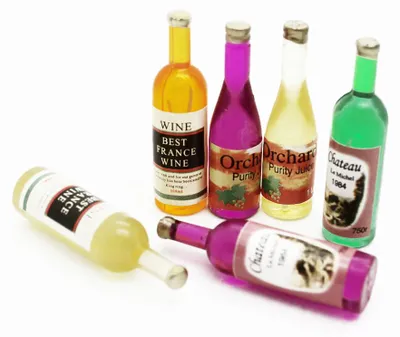 Produktbild von Miniatur Flaschen für Miniatur Bar und Puppenstube Küche (1 Set)