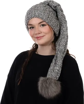 Produktbild von Birendy Beanie A104 graumeliert Mütze Zipfelmütze Pudelmütze Wintermütze lang