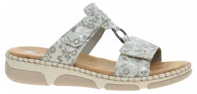 Produktbild von Rieker Damen Pantolette mit T-Riemen und Blumenmuster Weite H 66292, Größe:39 EU, Farbe:Mehrfarbig