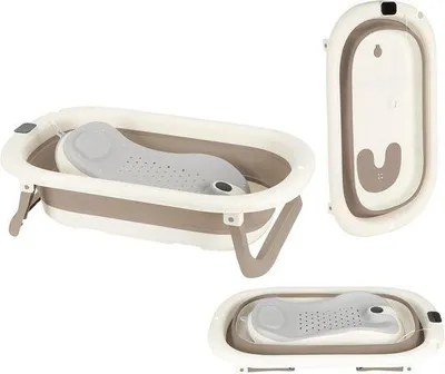 Productafbeelding van Opvouwbaar Babybad met Ligstoel - Draagbaar en Inklapbaar Kinderbad met Thermometer