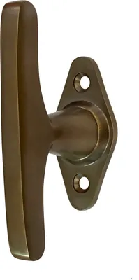 Produktbild von Fenstergriff in Messing patiniert - dunkel, Fensterolive  - 9,5x5,3 cm