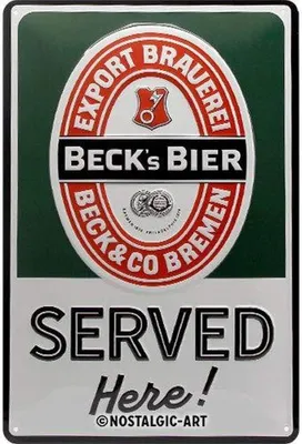 Produktbild von Nostalgic-Art - Blechschild 20 x 30cm - Beck's - Beck's Served Here