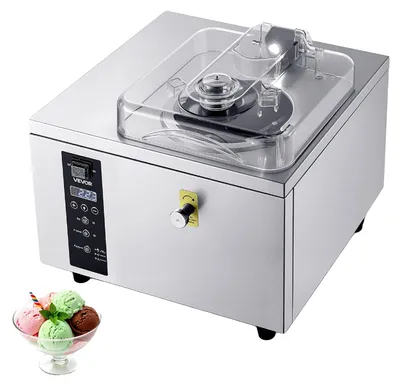 Image de Machine à glace commerciale VEVOR pour gelato 500 W, 5 L/h, machine à glace avec cylindre en acier inoxydable de 2,8 L (304) et panneau deLED autonettoyant et haute productivité pour snack-bars et restaurants