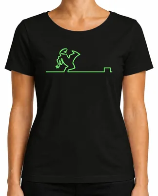 Imagen del producto de Camiseta para mujer, diseño "Linea Balum Strichmännchen Osvaldo Kult Cartoon", color , talla L