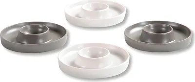 Produktbild von Eierständer 4tlg. Melamin, grau, beige, Durchmesser 10cm