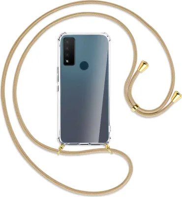 Produktbild von Handykette Backcover-Schutzhülle mit Band (Metall goldfarben) für TCL 20 R 5G - caramel