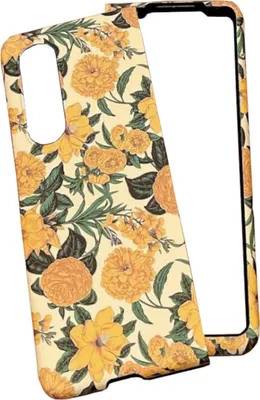 Image de Coque de protection Samsung Galaxy Z Fold4 à motif floral givré « Pivoine »