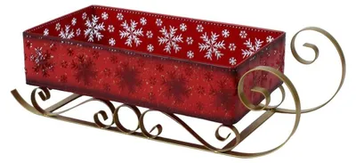 Productafbeelding van Rode metalen glijschaal, 54x22x17 cm
