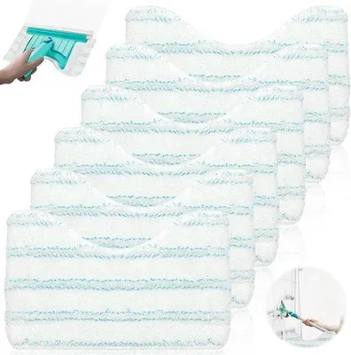 Immagine prodotto di Set di 6 spazzole di ricambio per il bagno, 20 x 125 cm, microfibra, setole, telescopiche