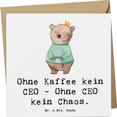 Produktbild von Mr. & Mrs. Panda Grußkarte CEO ohne Chaos - Weiß - Geschenk, anlasskarte, Berufsprodukte, Glückwunschkarte, Geschäftsstrategie, Exekutivverantwortung, Unternehmensführung